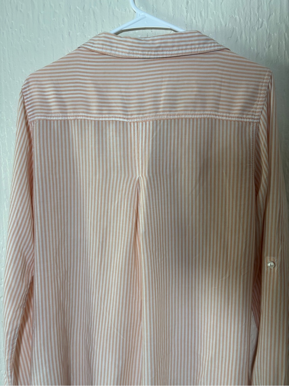 Velvet Heart Peach and White Striped Button-Front Shirt Women Size Large - Picture 11 of 15